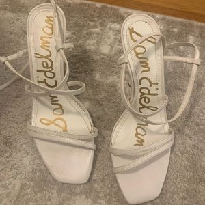 Sam edelman lace up white heels with closure (no ties)